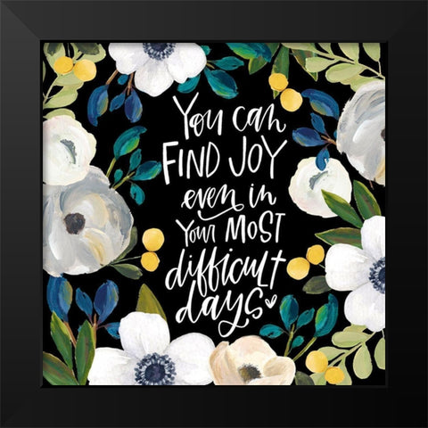 Joy Black Modern Wood Framed Art Print by Wieners, Valerie