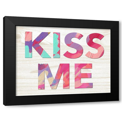 Kiss Me Black Modern Wood Framed Art Print with Double Matting by Wieners, Valerie