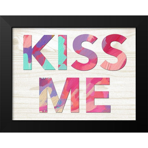 Kiss Me Black Modern Wood Framed Art Print by Wieners, Valerie