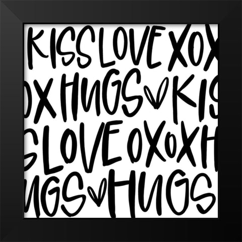Hugs Black Modern Wood Framed Art Print by Wieners, Valerie