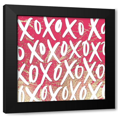 XoXo Pattern Black Modern Wood Framed Art Print with Double Matting by Wieners, Valerie