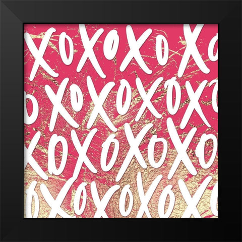 XoXo Pattern Black Modern Wood Framed Art Print by Wieners, Valerie