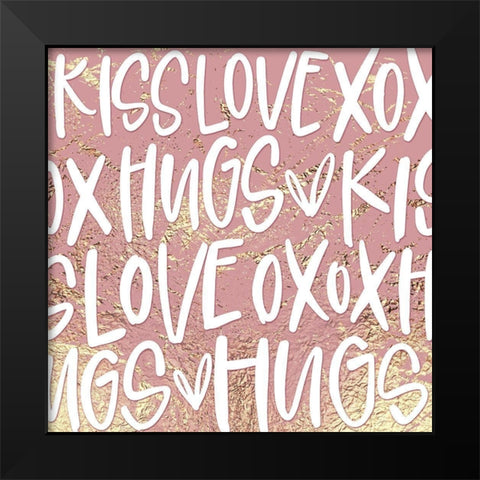 Hugs Pattern Black Modern Wood Framed Art Print by Wieners, Valerie