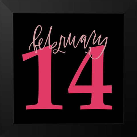 Valentines Day Black Modern Wood Framed Art Print by Wieners, Valerie