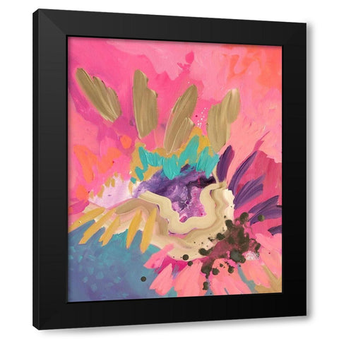 Geode Black Modern Wood Framed Art Print by Wieners, Valerie