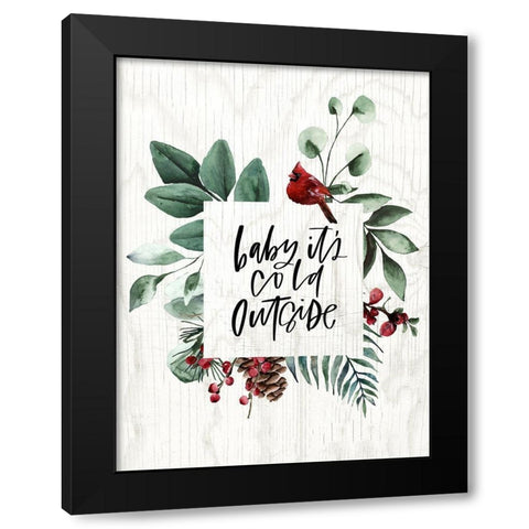 Baby Its Cold Black Modern Wood Framed Art Print by Wieners, Valerie