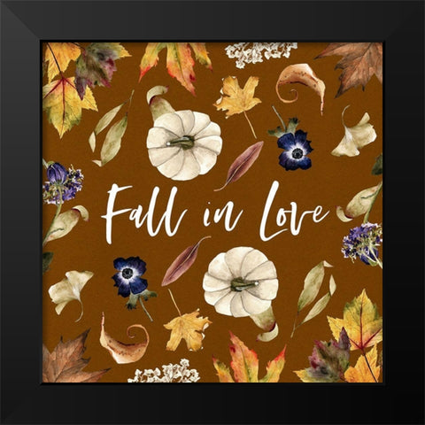 Fall in Love Black Modern Wood Framed Art Print by Wieners, Valerie