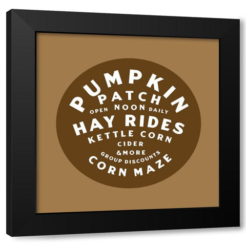 Pumpkin Patch Black Modern Wood Framed Art Print by Wieners, Valerie