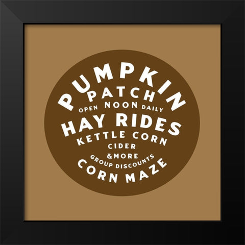 Pumpkin Patch Black Modern Wood Framed Art Print by Wieners, Valerie