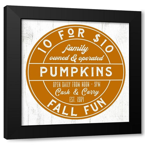 Fall Fun Black Modern Wood Framed Art Print with Double Matting by Wieners, Valerie