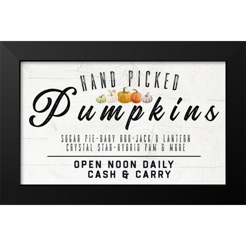 Hand Picked Pumpkin Black Modern Wood Framed Art Print by Wieners, Valerie