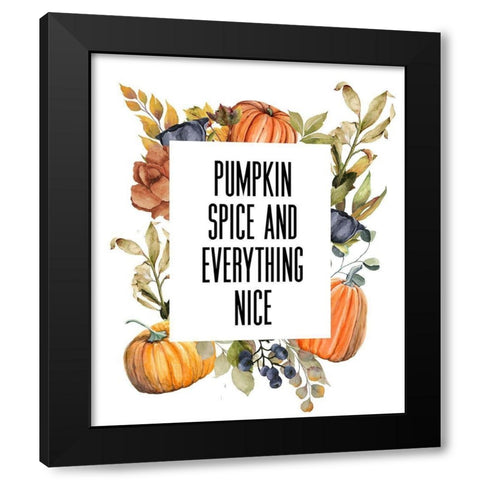 Pumpkin Spice Black Modern Wood Framed Art Print by Wieners, Valerie