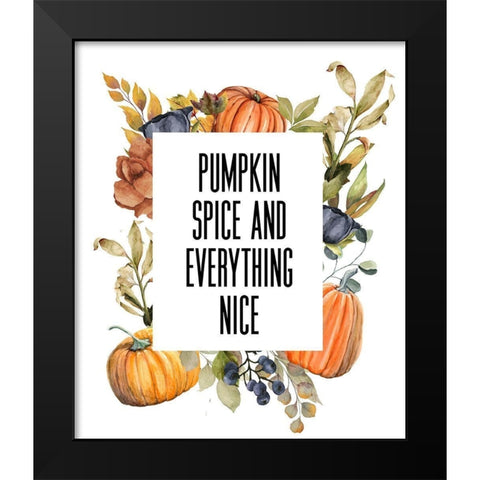Pumpkin Spice Black Modern Wood Framed Art Print by Wieners, Valerie