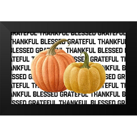 Pumpkin Pillow Black Modern Wood Framed Art Print by Wieners, Valerie