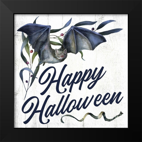 Halloween Bat Black Modern Wood Framed Art Print by Wieners, Valerie