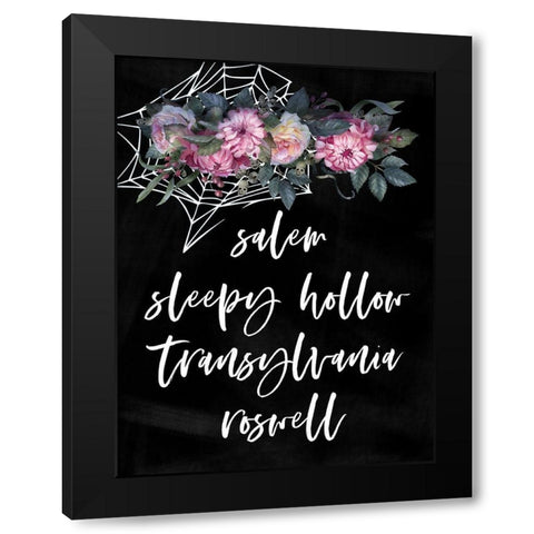 Spooky Towns Black Modern Wood Framed Art Print by Wieners, Valerie