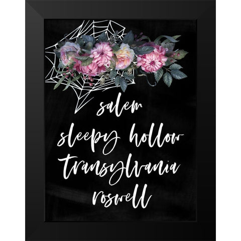 Spooky Towns Black Modern Wood Framed Art Print by Wieners, Valerie