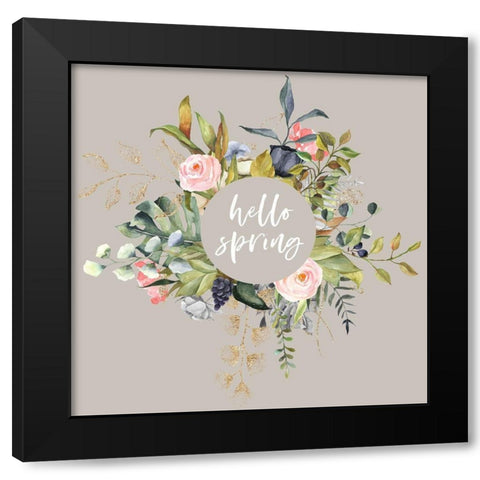 Hello Spring II Black Modern Wood Framed Art Print by Wieners, Valerie