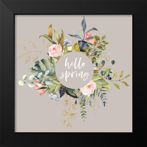 Hello Spring II Black Modern Wood Framed Art Print by Wieners, Valerie