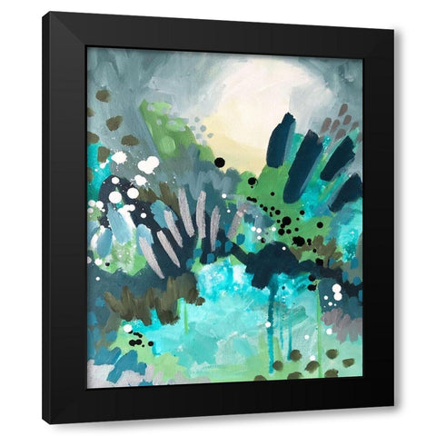 Blue Black Modern Wood Framed Art Print with Double Matting by Wieners, Valerie