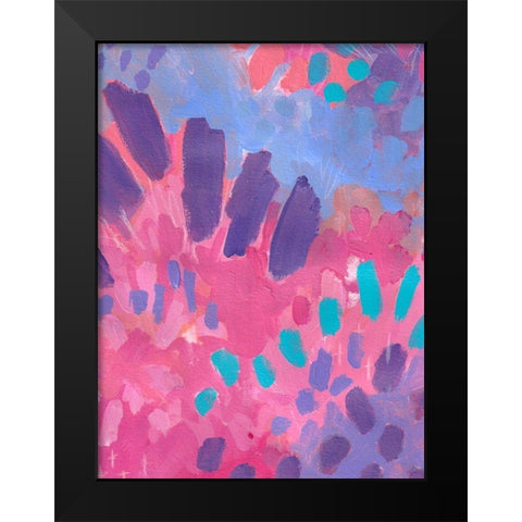 Pink Background Black Modern Wood Framed Art Print by Wieners, Valerie