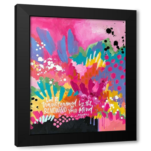 Pink Black Modern Wood Framed Art Print by Wieners, Valerie
