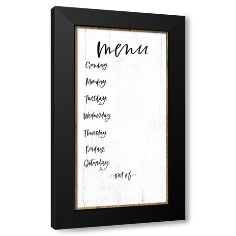 Menu Board Black Modern Wood Framed Art Print by Wieners, Valerie