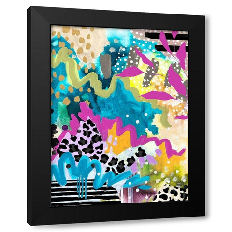 Wiggles Black Modern Wood Framed Art Print with Double Matting by Wieners, Valerie