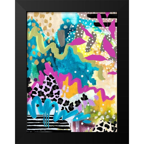 Wiggles Black Modern Wood Framed Art Print by Wieners, Valerie