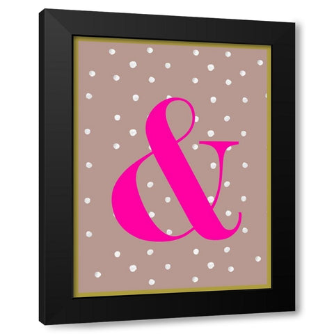 Glam Ampersand Black Modern Wood Framed Art Print by Wieners, Valerie