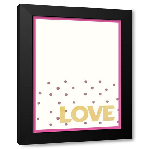 Gold Love Black Modern Wood Framed Art Print by Wieners, Valerie