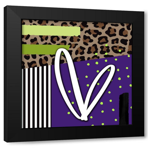 Max Glam Heart Black Modern Wood Framed Art Print with Double Matting by Wieners, Valerie