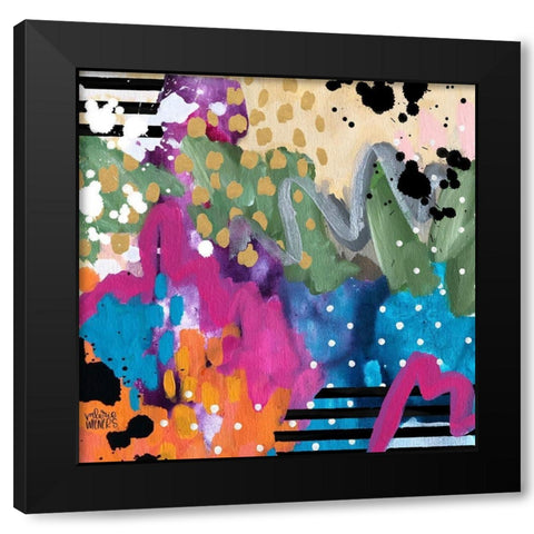Wiggles II Black Modern Wood Framed Art Print with Double Matting by Wieners, Valerie