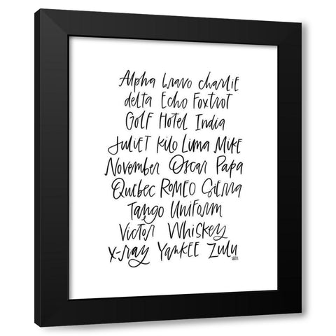 ABCs Black Modern Wood Framed Art Print with Double Matting by Wieners, Valerie