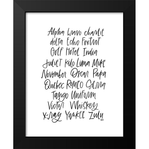 ABCs Black Modern Wood Framed Art Print by Wieners, Valerie