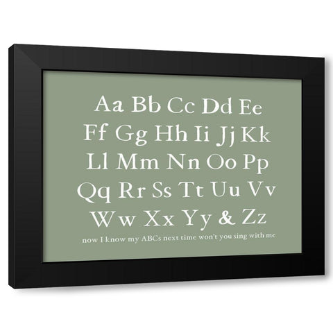 ABC Chart Black Modern Wood Framed Art Print with Double Matting by Wieners, Valerie