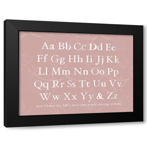 Floral ABCs Black Modern Wood Framed Art Print by Wieners, Valerie