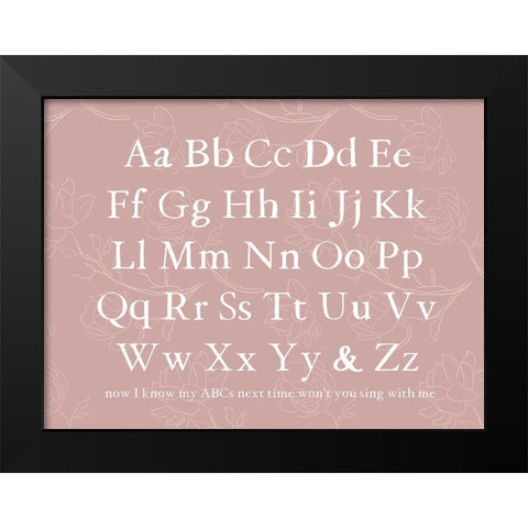 Floral ABCs Black Modern Wood Framed Art Print by Wieners, Valerie