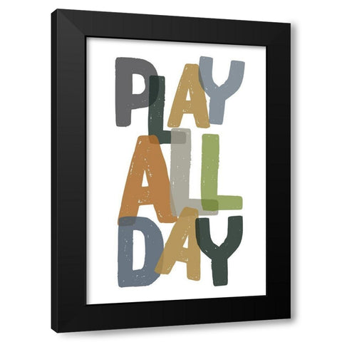 Play All Day Black Modern Wood Framed Art Print by Wieners, Valerie