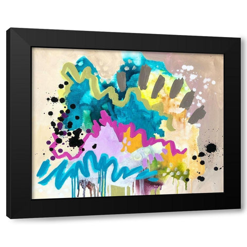 Abstract V Black Modern Wood Framed Art Print with Double Matting by Wieners, Valerie