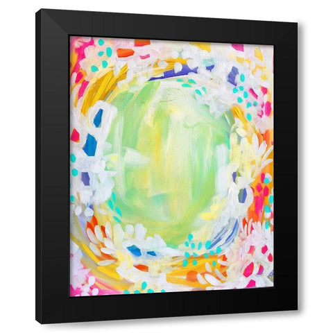 Painted Canvas V Black Modern Wood Framed Art Print by Wieners, Valerie