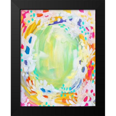 Painted Canvas V Black Modern Wood Framed Art Print by Wieners, Valerie