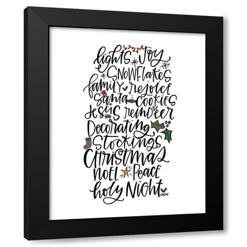 Christmas Black Modern Wood Framed Art Print by Wieners, Valerie