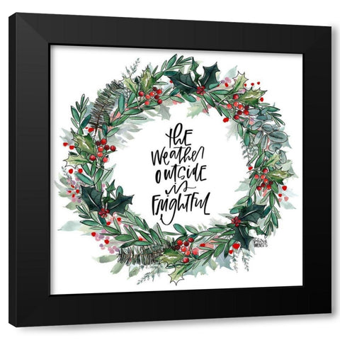 Weather Black Modern Wood Framed Art Print with Double Matting by Wieners, Valerie