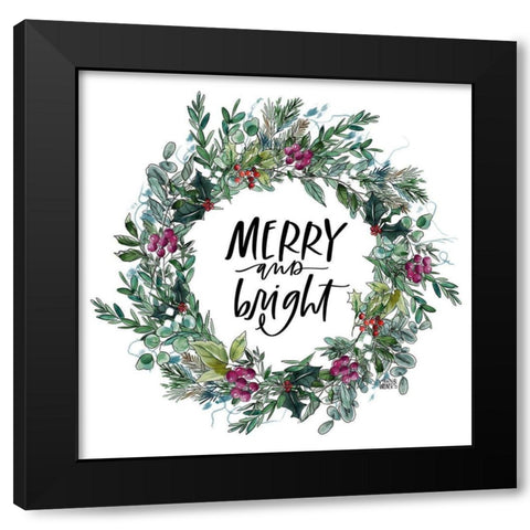 Bright Wreath Black Modern Wood Framed Art Print by Wieners, Valerie
