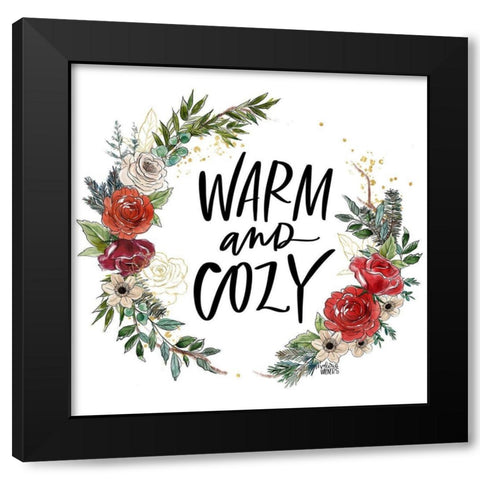 Warm Wreath Black Modern Wood Framed Art Print with Double Matting by Wieners, Valerie