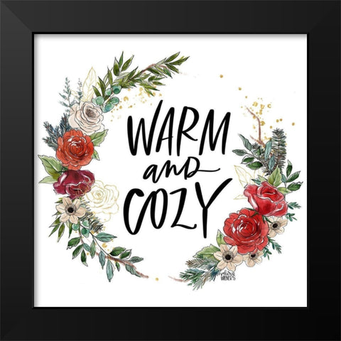 Warm Wreath Black Modern Wood Framed Art Print by Wieners, Valerie