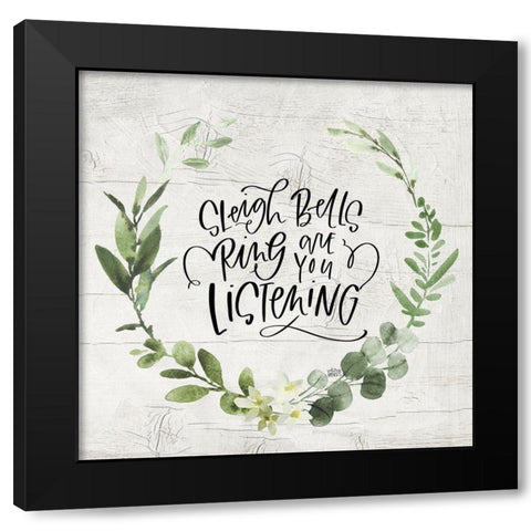 Sleigh Bells Black Modern Wood Framed Art Print by Wieners, Valerie