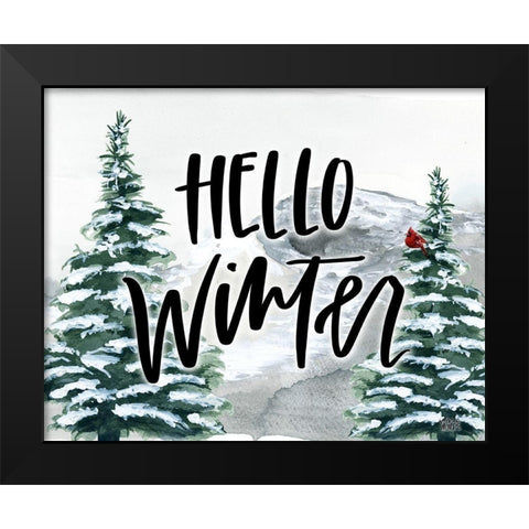 Hello Winter Black Modern Wood Framed Art Print by Wieners, Valerie