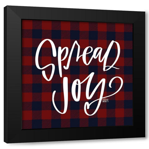 Spread Joy Black Modern Wood Framed Art Print by Wieners, Valerie